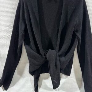Black Tie-Front Women's Sweater